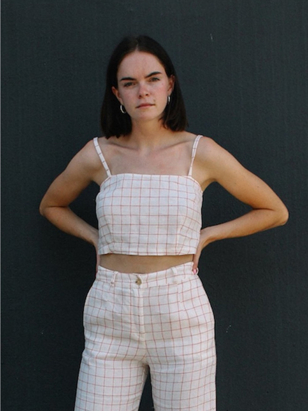 Paloma wool check print Riga crop top